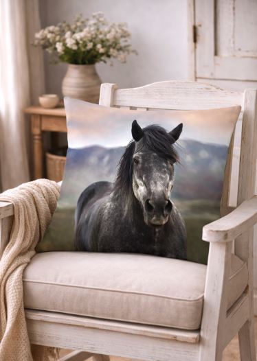Kussenhoes met paardenafbeelding 45x45 cm | Kussenhoezenwinkel