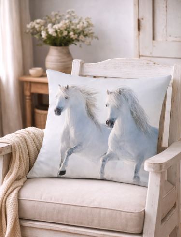 Kussenhoes met paardenafbeelding 45x45 cm | Kussenhoezenwinkel
