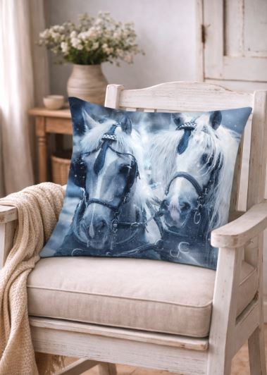Kussenhoes met paardenafbeelding 45x45 cm | Kussenhoezenwinkel