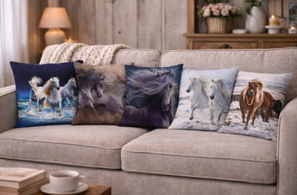 Kussenhoes met paardenafbeelding 45x45 cm | Kussenhoezenwinkel