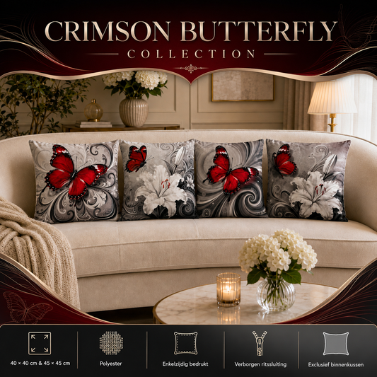Crimson Butterfly Collection - 45x45 cm