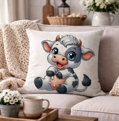 Dieren kussenhoes schattige koetjes 45x45 cm | Kussenhoezenwinkel