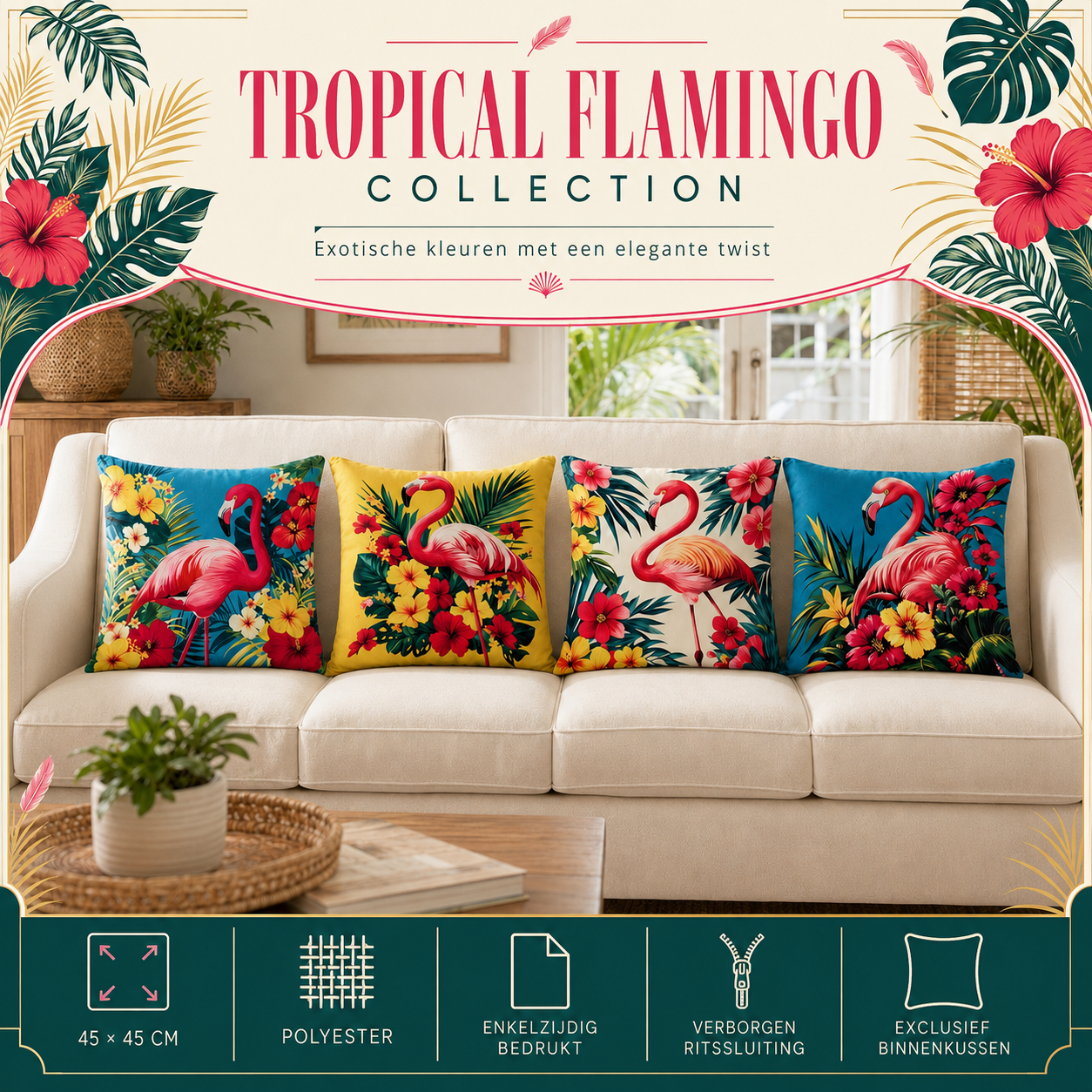 Tropical Flamingo Collection | Kussenhoezenwinkel