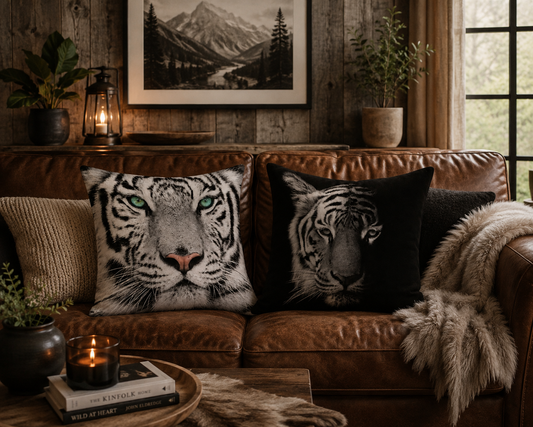 Dieren kussenhoes Tijger zwart-wit 45x45 cm | Kussenhoezenwinkel