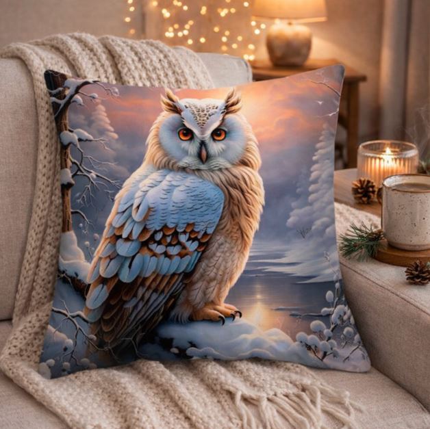 Dieren kussenhoes Uil - 45x45 cm