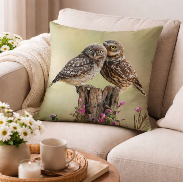 Dieren kussenhoes Uil 45x45 cm | Kussenhoezenwinkel