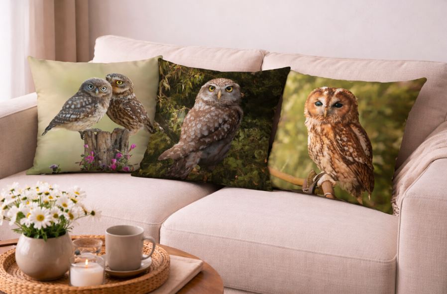 Dieren kussenhoes Uil 45x45 cm | Kussenhoezenwinkel