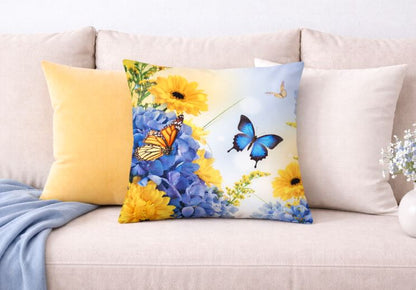 Kussenhoes Vlinders & Bloemen - 45x45 cm