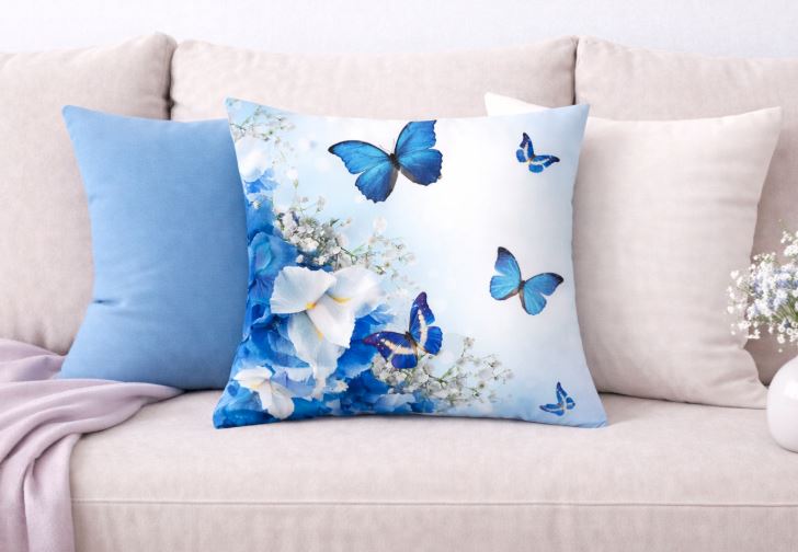 Kussenhoes Vlinders & Bloemen - 45x45 cm