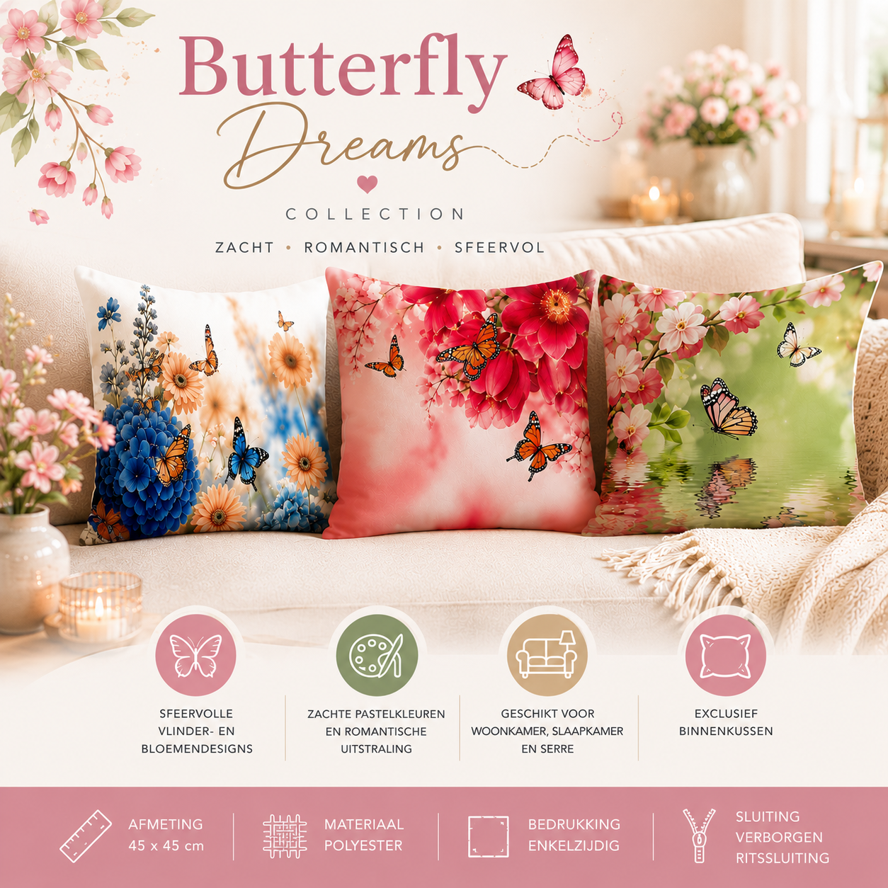 Butterfly Dreams Collection | Kussenhoezenwinkel