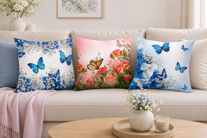 Kussenhoes Vlinders & Bloemen - 45x45 cm