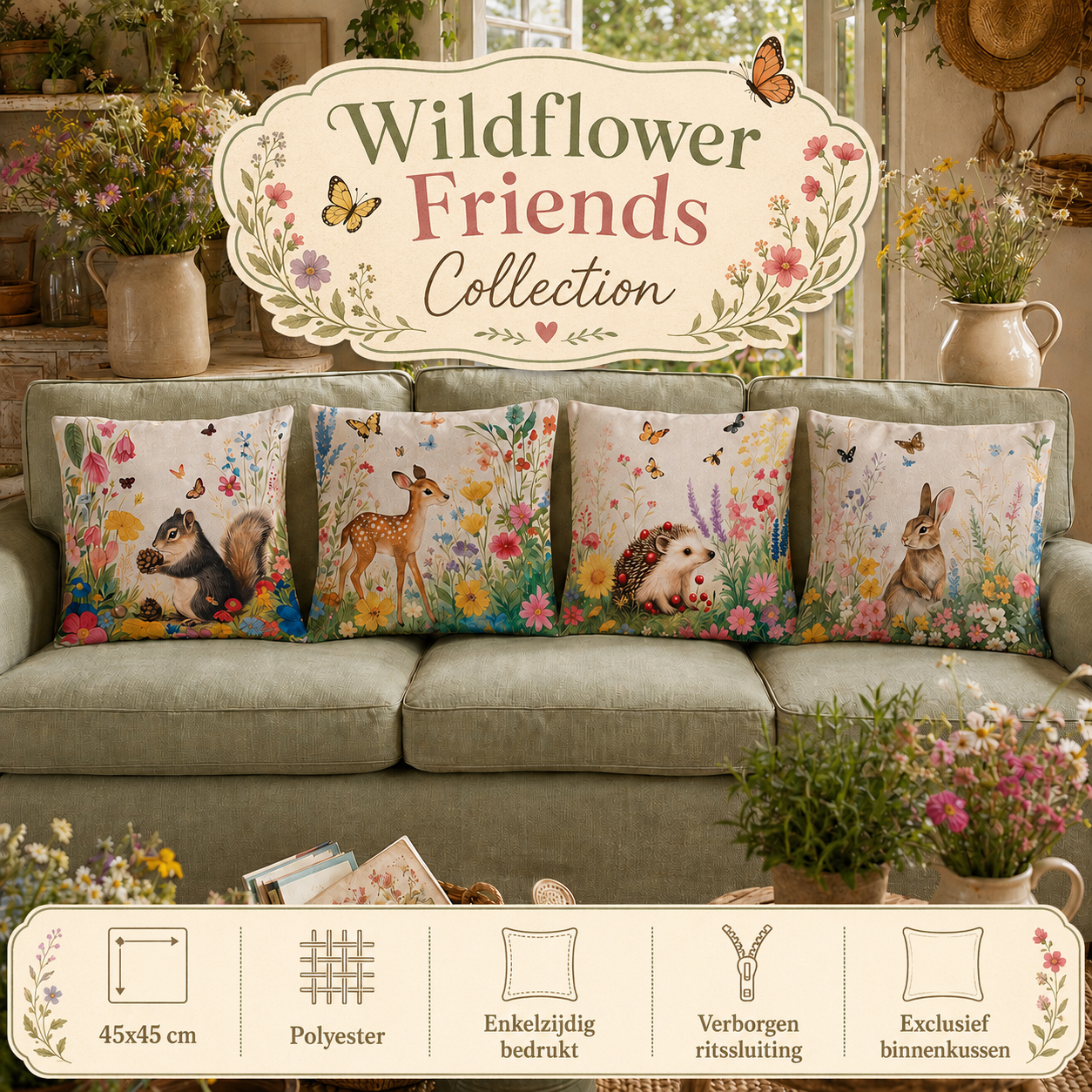 Wildflower Friends Collection | Kussenhoezenwinkel