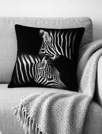 Dieren kussenhoes zebra 45x45 cm | Kussenhoezenwinkel