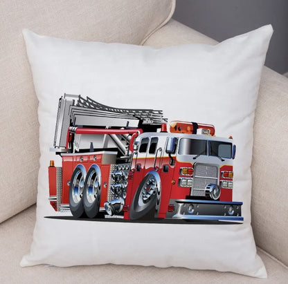 Kussenhoes brandweerauto 45x45 cm | Kussenhoezenwinkel