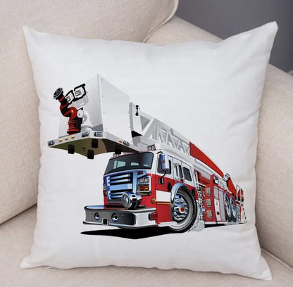 Kussenhoes brandweerauto 45x45 cm | Kussenhoezenwinkel
