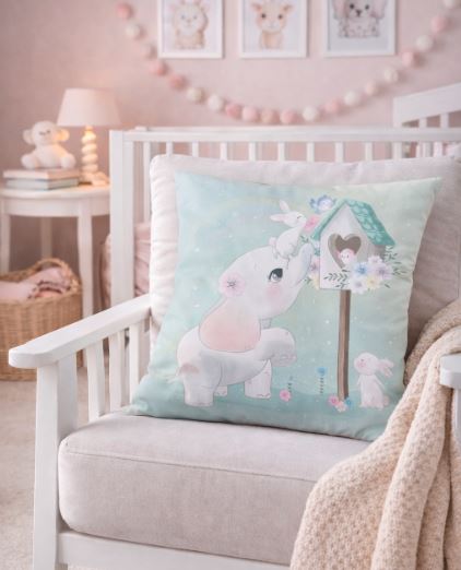  Dieren kussenhoes babykamer 45x45 cm | Kussenhoezenwinkel