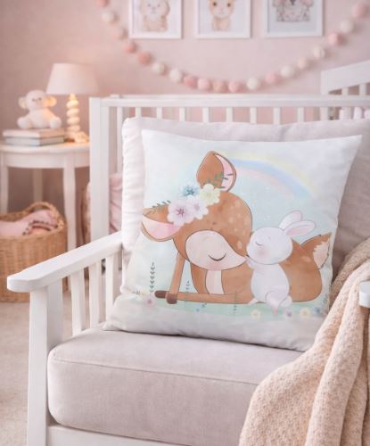  Dieren kussenhoes babykamer 45x45 cm | Kussenhoezenwinkel