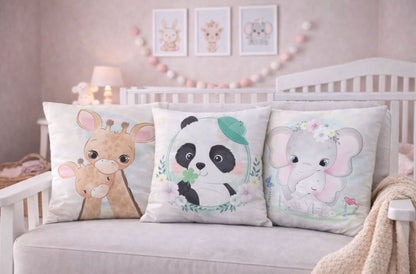  Dieren kussenhoes babykamer 45x45 cm | Kussenhoezenwinkel