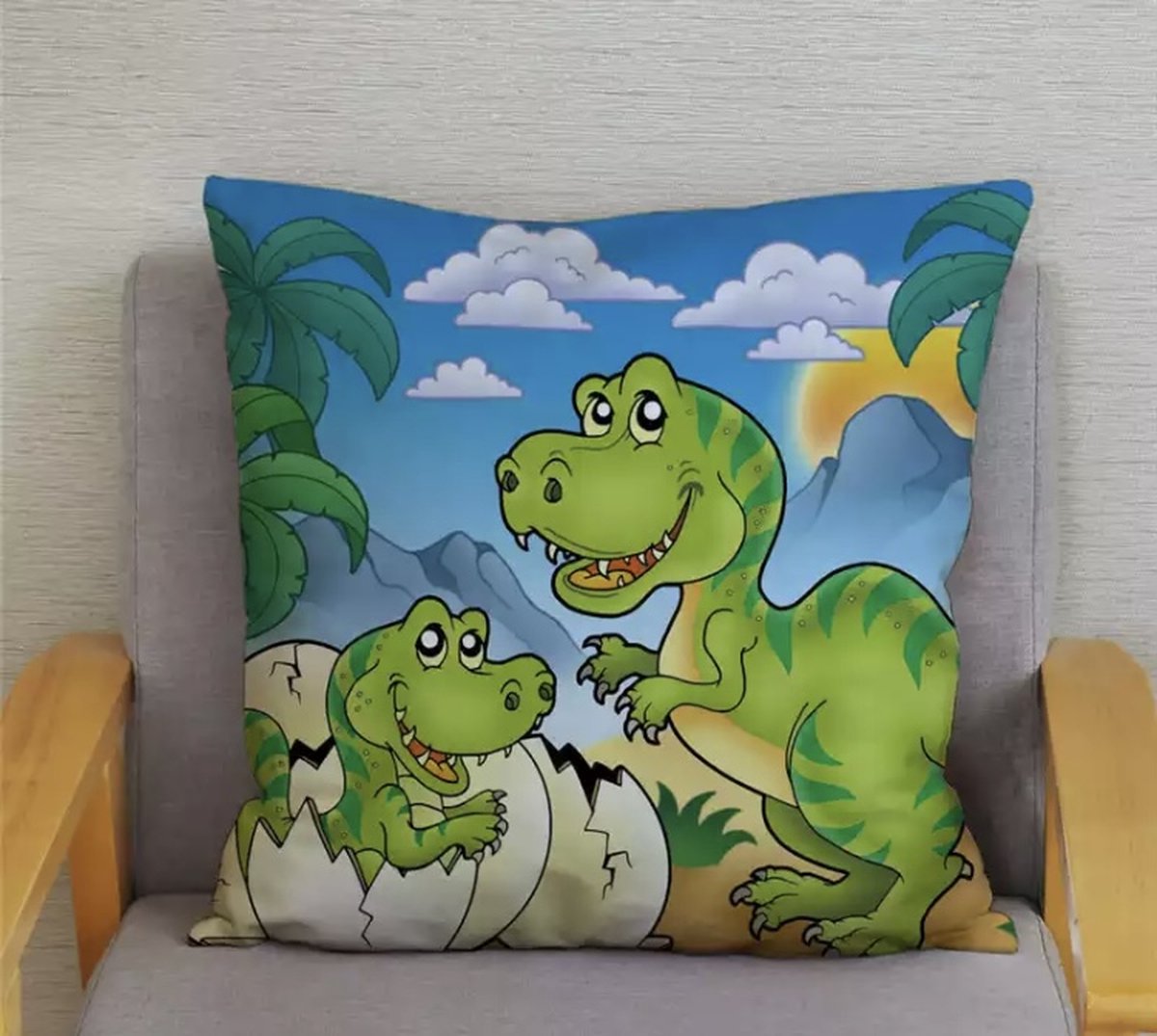 Kussenhoes dino 45x45 cm | Kussenhoezenwinkel