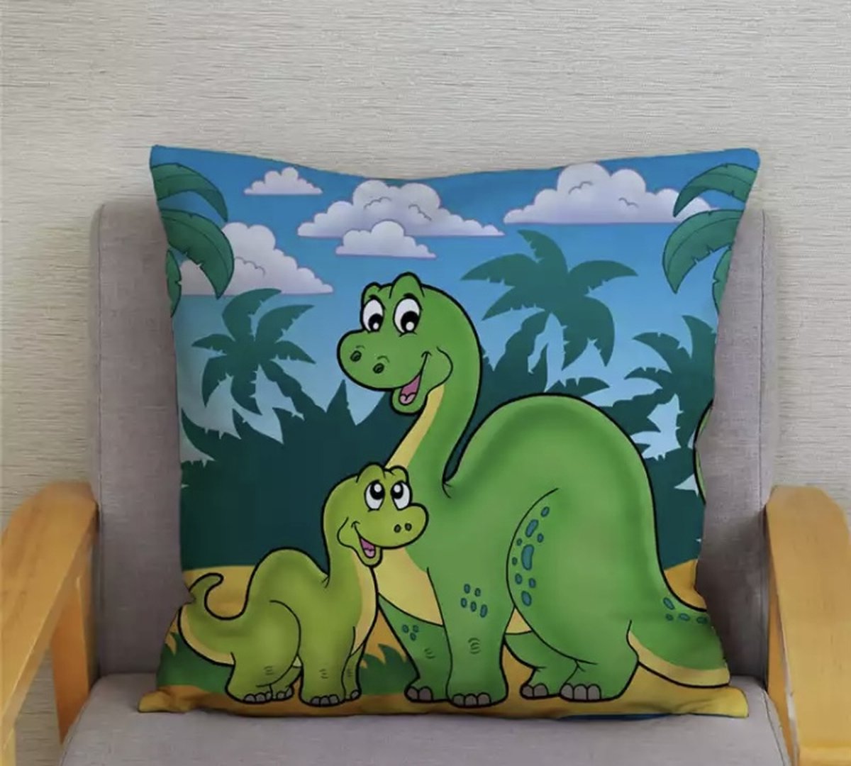 Kussenhoes dino 45x45 cm | Kussenhoezenwinkel