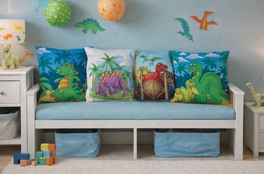 Kussenhoes dino 45x45 cm | Kussenhoezenwinkel