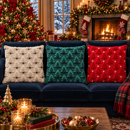 Velvet Fluffy Christmas Trees Collection | Kussenhoezenwinkel