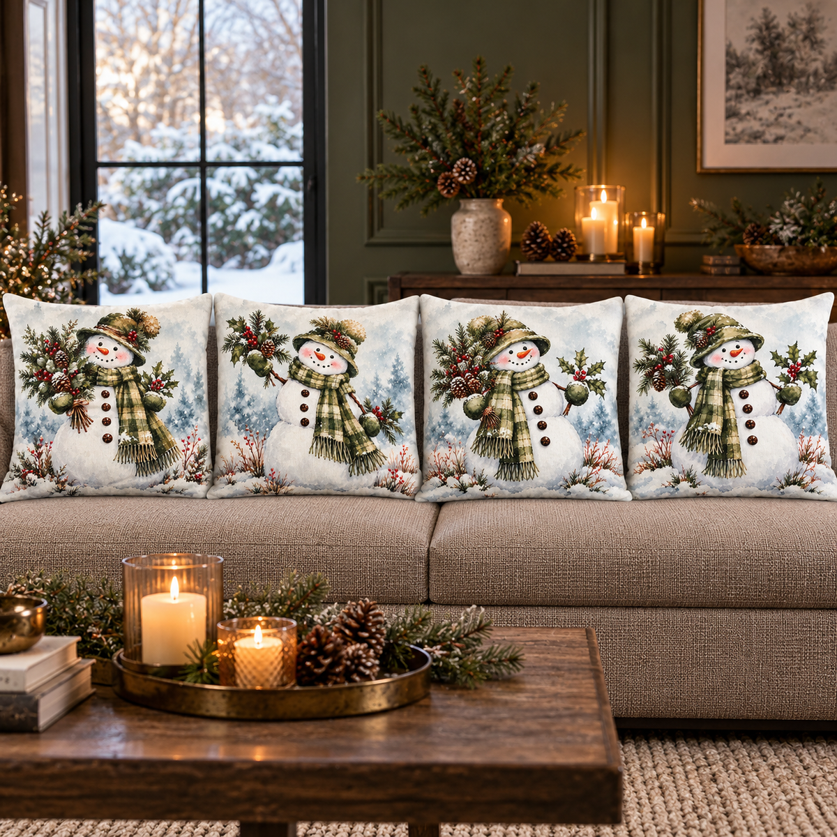 Evergreen Snowman Collection | Kussenhoezenwinkel