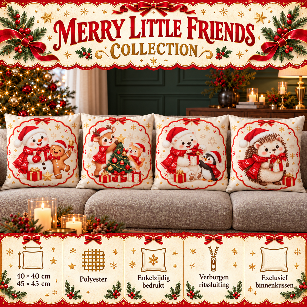 Merry Little Friends Collection | Kussenhoezenwinkel