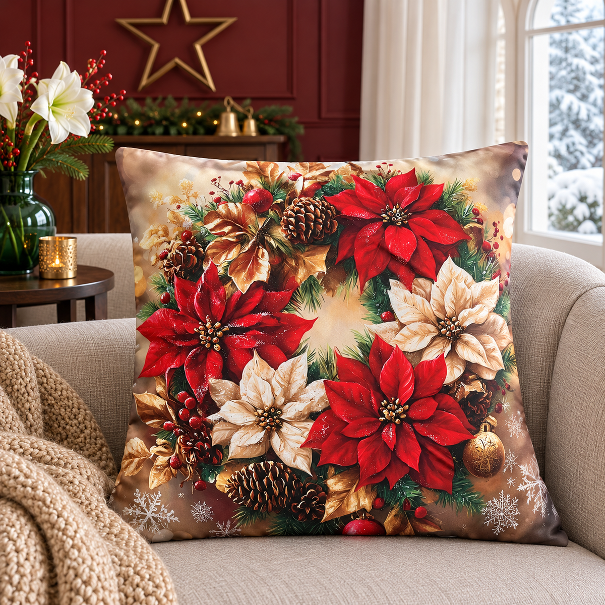 Poinsettia Glow Collection | Kussenhoezenwinkel