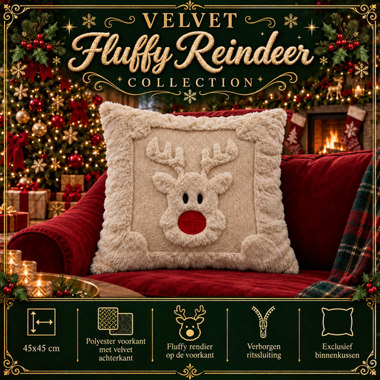 Velvet Fluffy Reindeer Collection | Kussenhoezenwinkel
