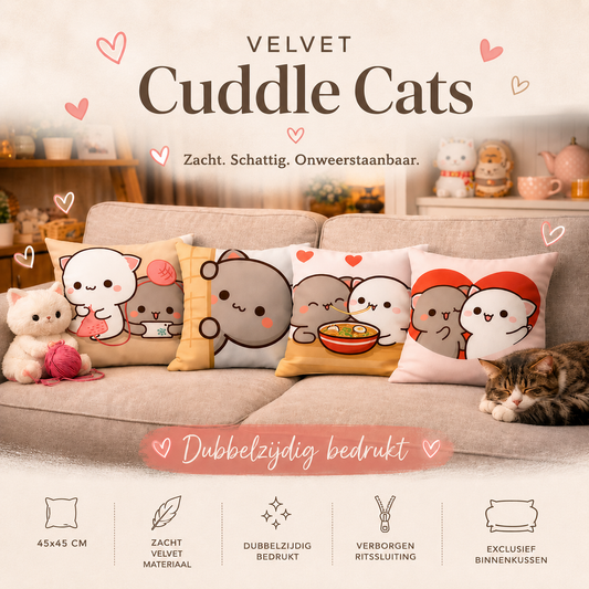 Velvet Cuddle Cats Collection | Kussenhoezenwinkel