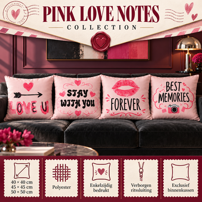 Pink Love Notes Collection | Kussenhoezenwinkel