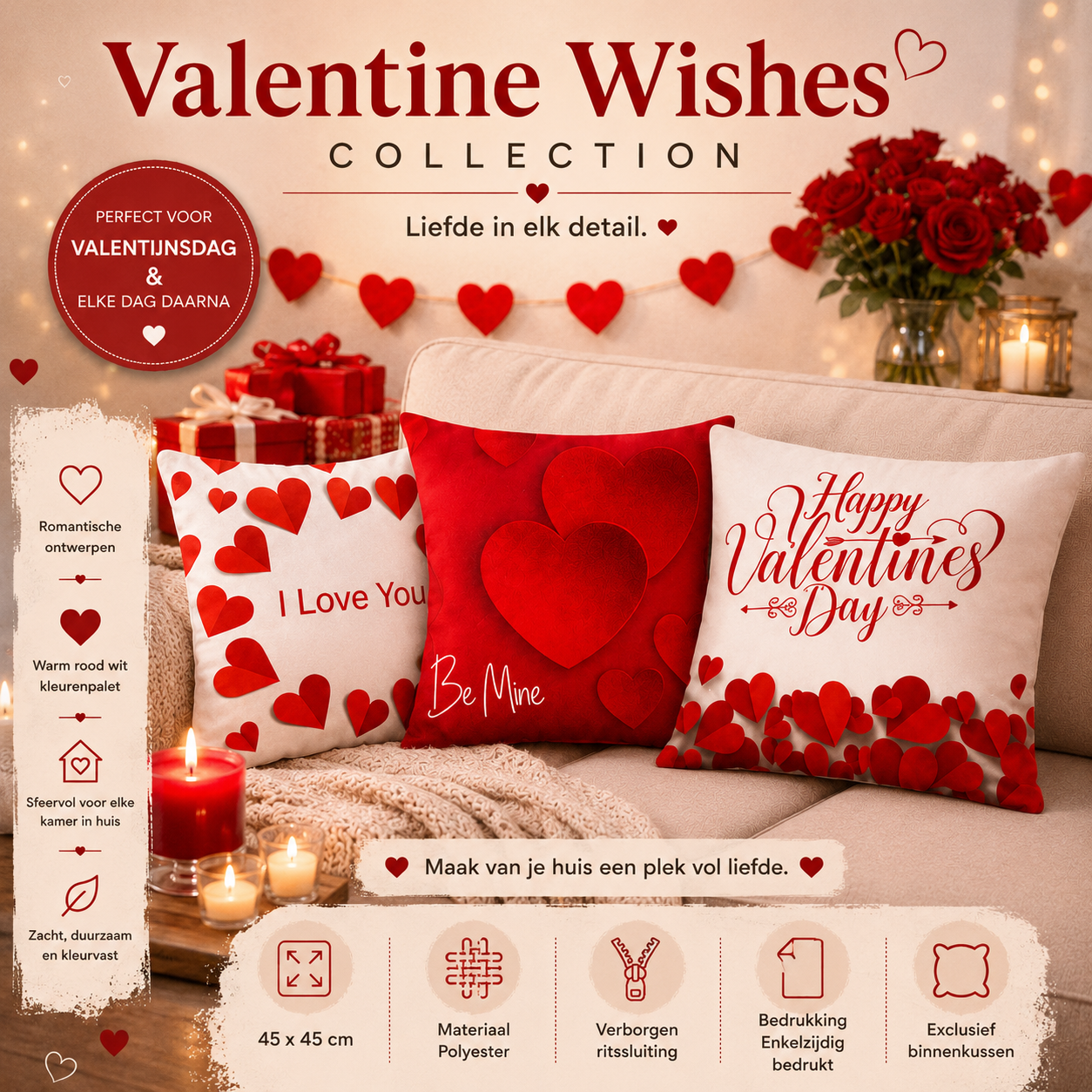 Valentine Wishes Collection | Kussenhoezenwinkel