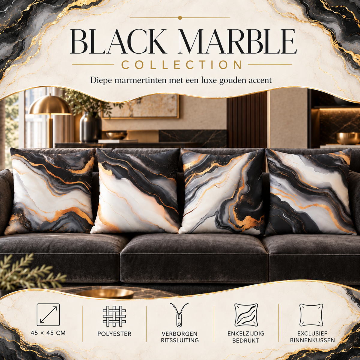 Black Marble Collection | Kussenhoezenwinkel