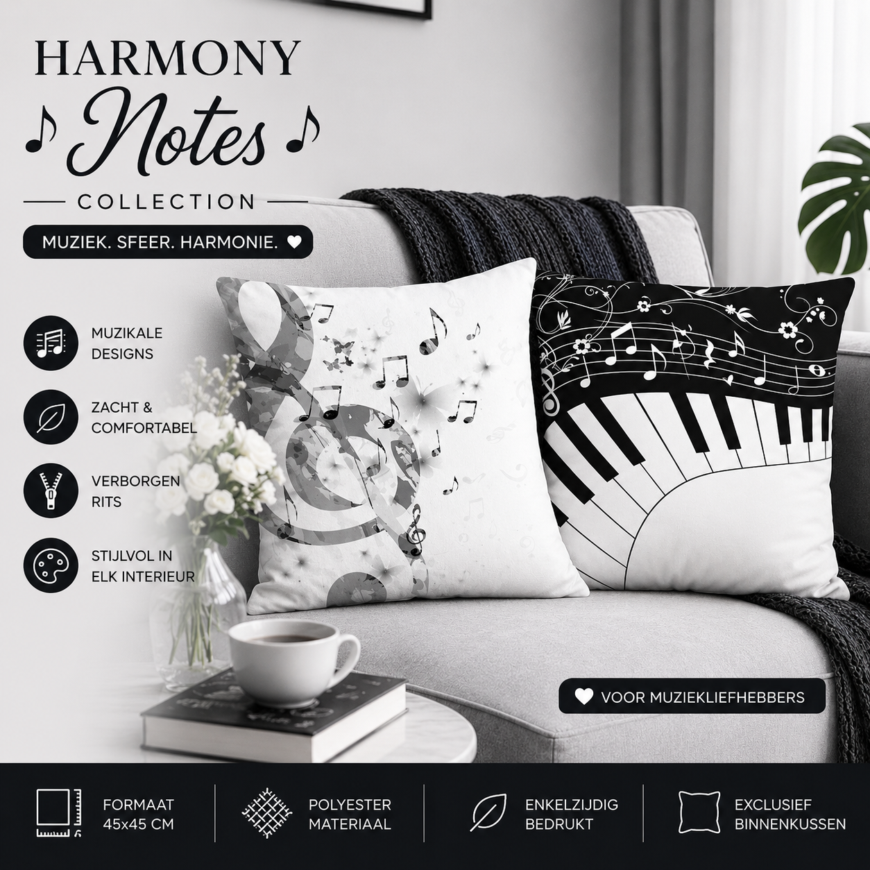 Harmony Notes Collection | Kussenhoezenwinkel