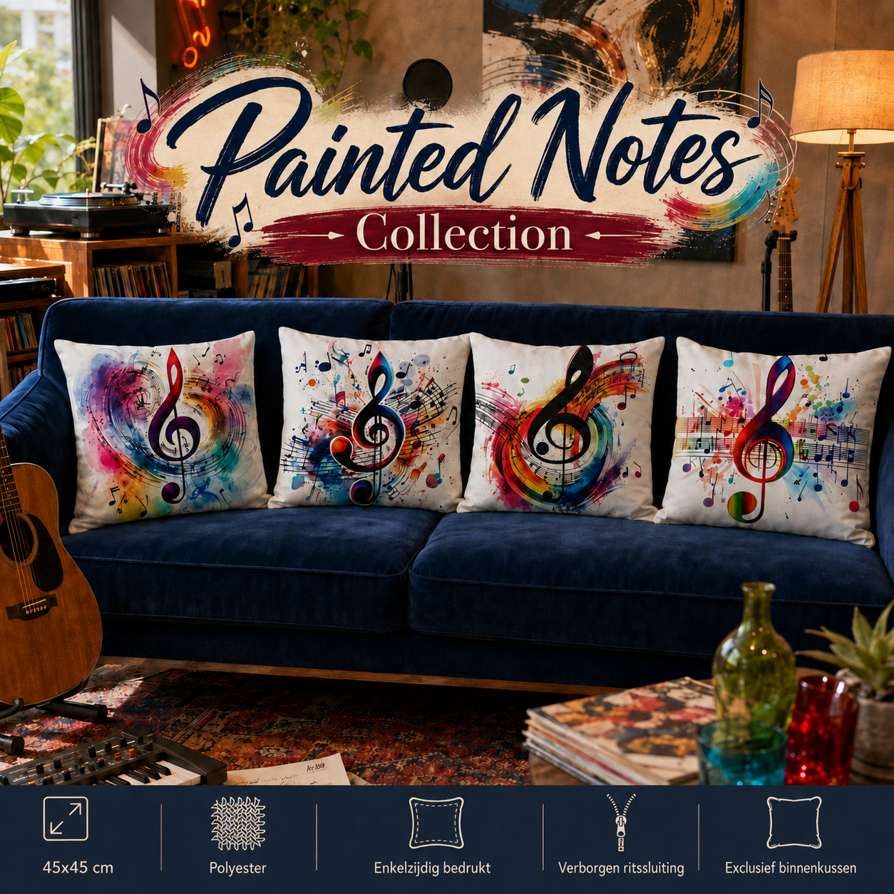Painted Notes Collection | Kussenhoezenwinkel