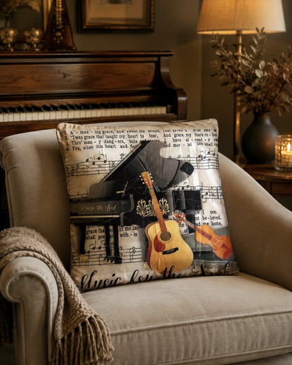 Kussenhoes Muziek Retro Vintage Velvet Dubbelzijdig 45x45 cm | Kussenhoezenwinkel