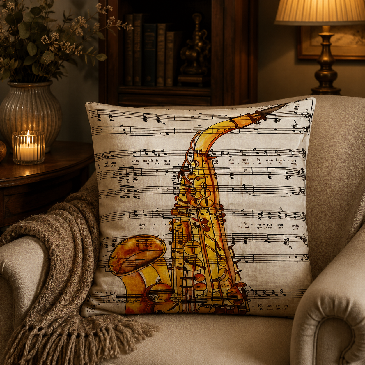 Kussenhoes Muziek Retro Vintage Velvet Dubbelzijdig 45x45 cm | Kussenhoezenwinkel