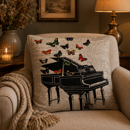 Kussenhoes Muziek Retro Vintage Velvet Dubbelzijdig 45x45 cm | Kussenhoezenwinkel
