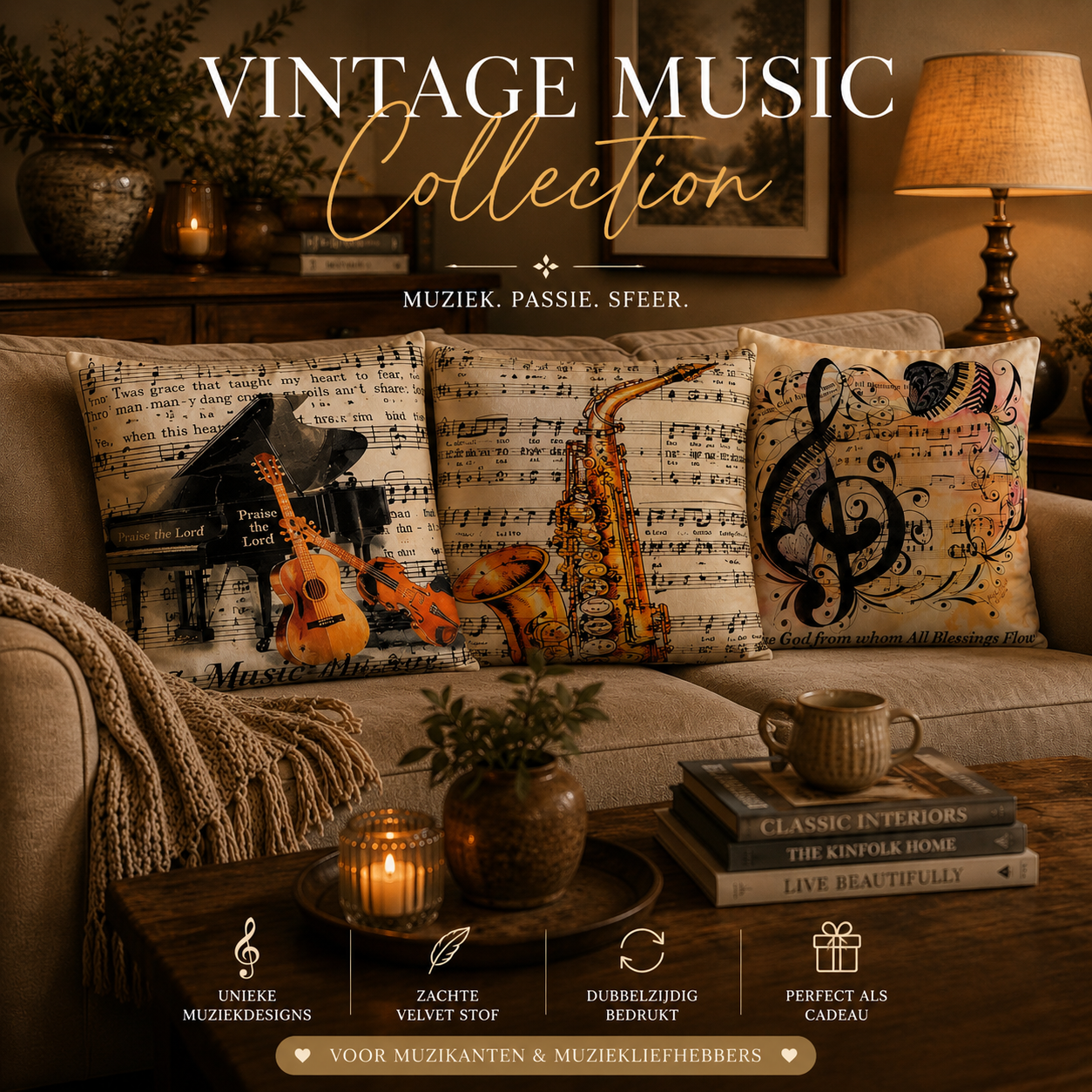 Velvet Vintage Music Collection | Kussenhoezenwinkel