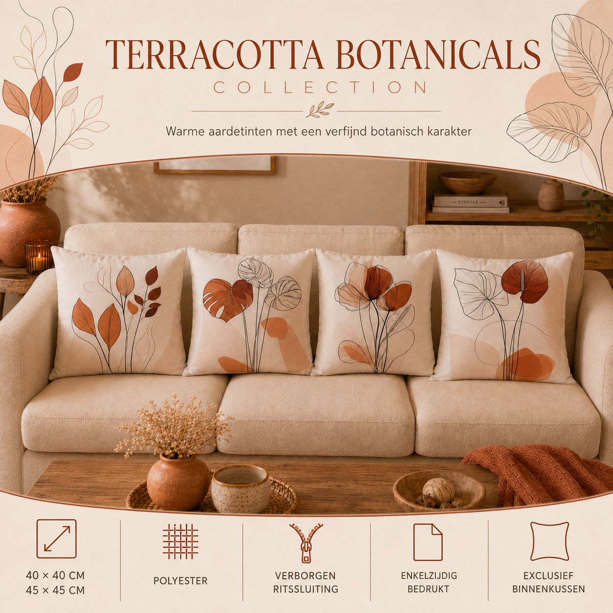 Terracotta Botanicals Collection | Kussenhoezenwinkel