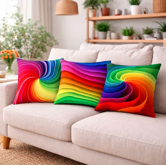 Kussenhoes regenboog 45x45 cm | Kussenhoezenwinkel
