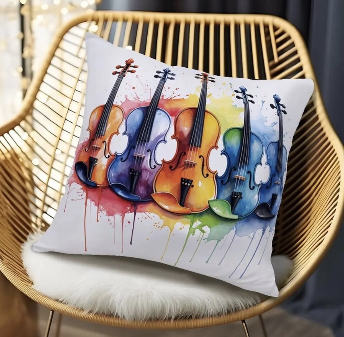 Kussenhoes regenboog violen 45x45 cm | Kussenhoezenwinkel