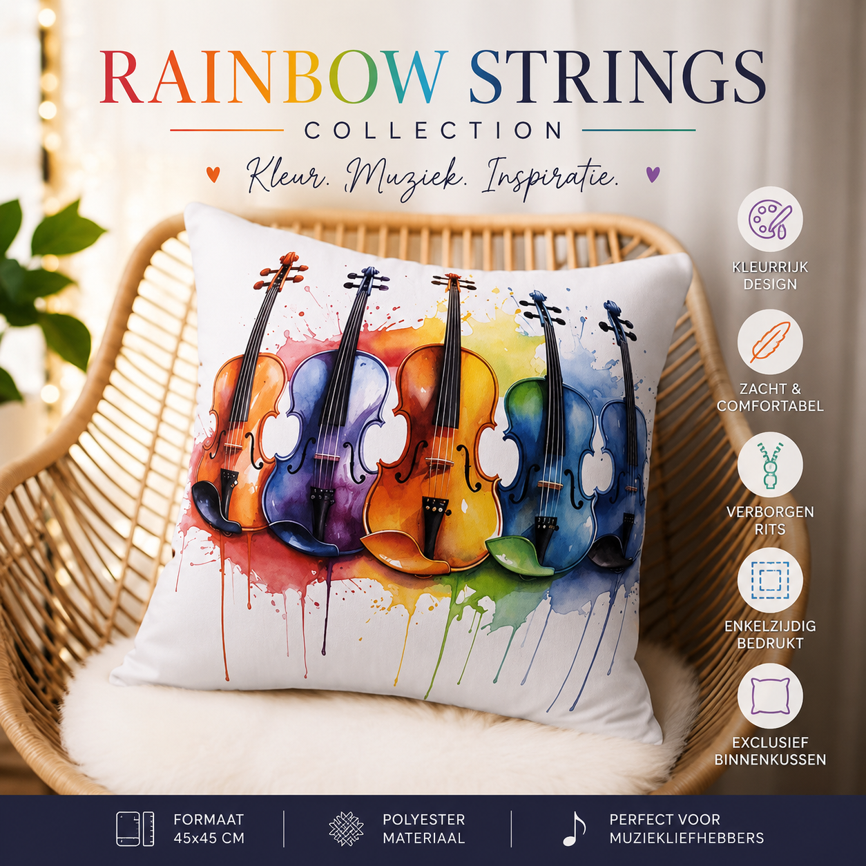 Rainbow Strings Collection | Kussenhoezenwinkel