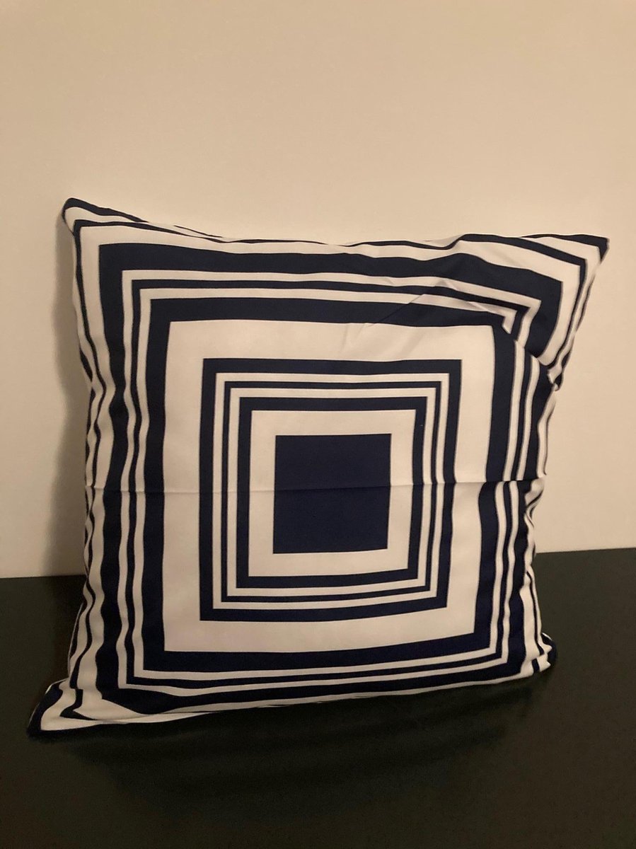 Kussenhoes Dark Blue-White - Donkerblauw-Wit