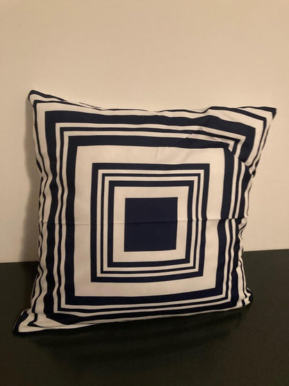 Kussenhoes Dark Blue-White - Donkerblauw-Wit