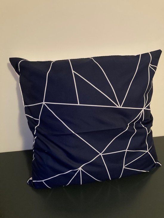 Kussenhoes Dark Blue-White - Donkerblauw-Wit