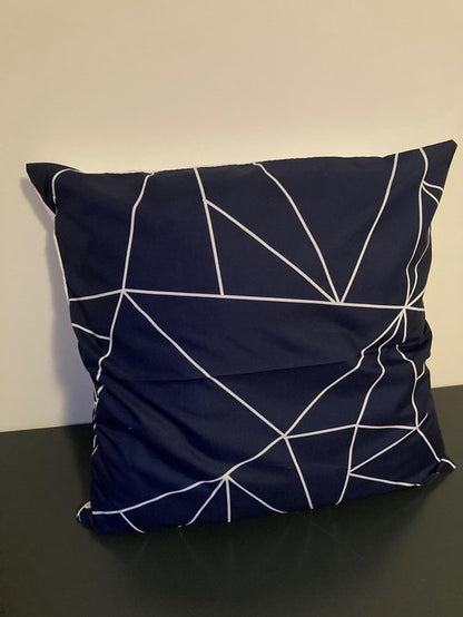 Kussenhoes Dark Blue-White - Donkerblauw-Wit