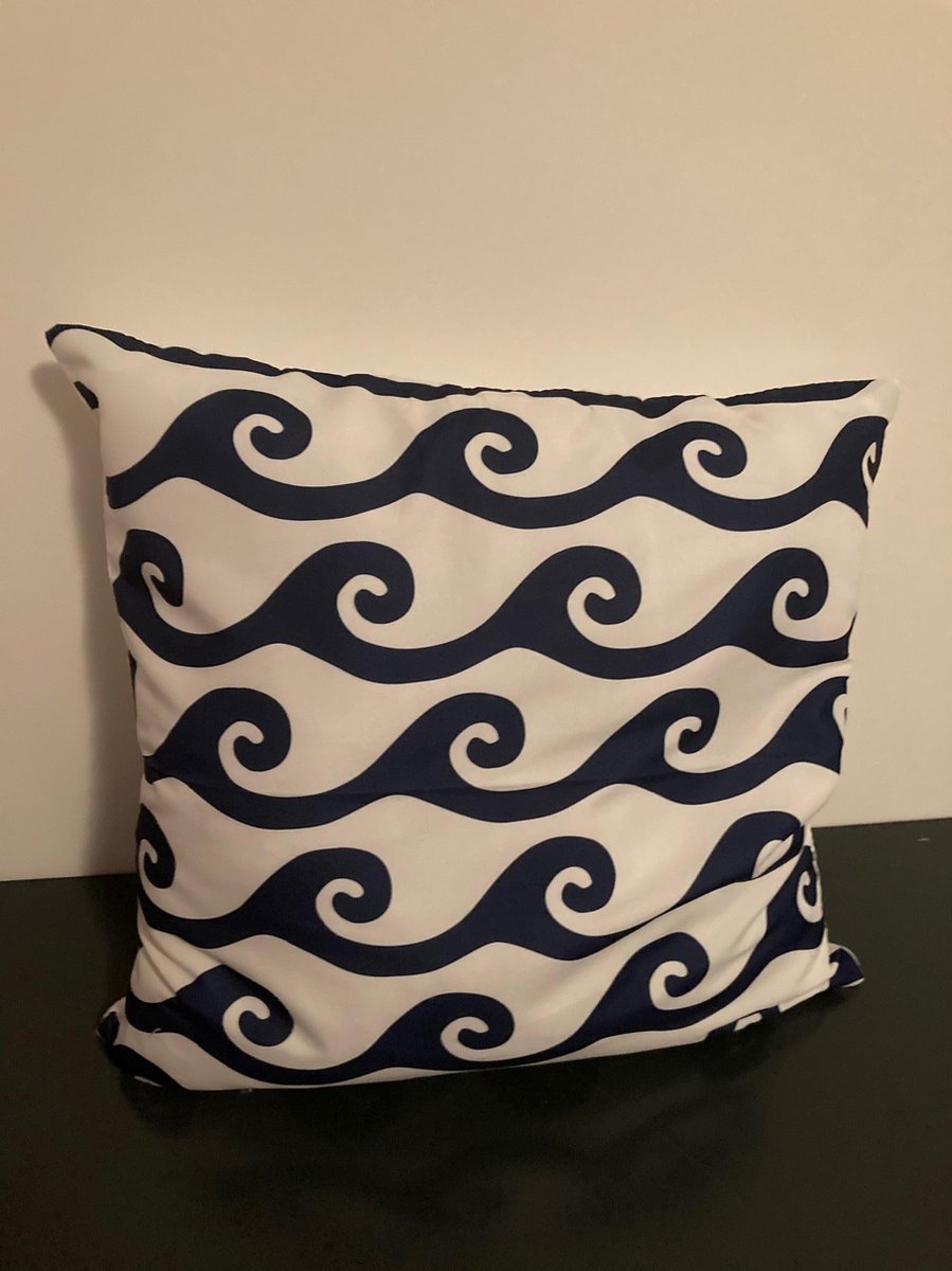 Kussenhoes Dark Blue-White - Donkerblauw-Wit