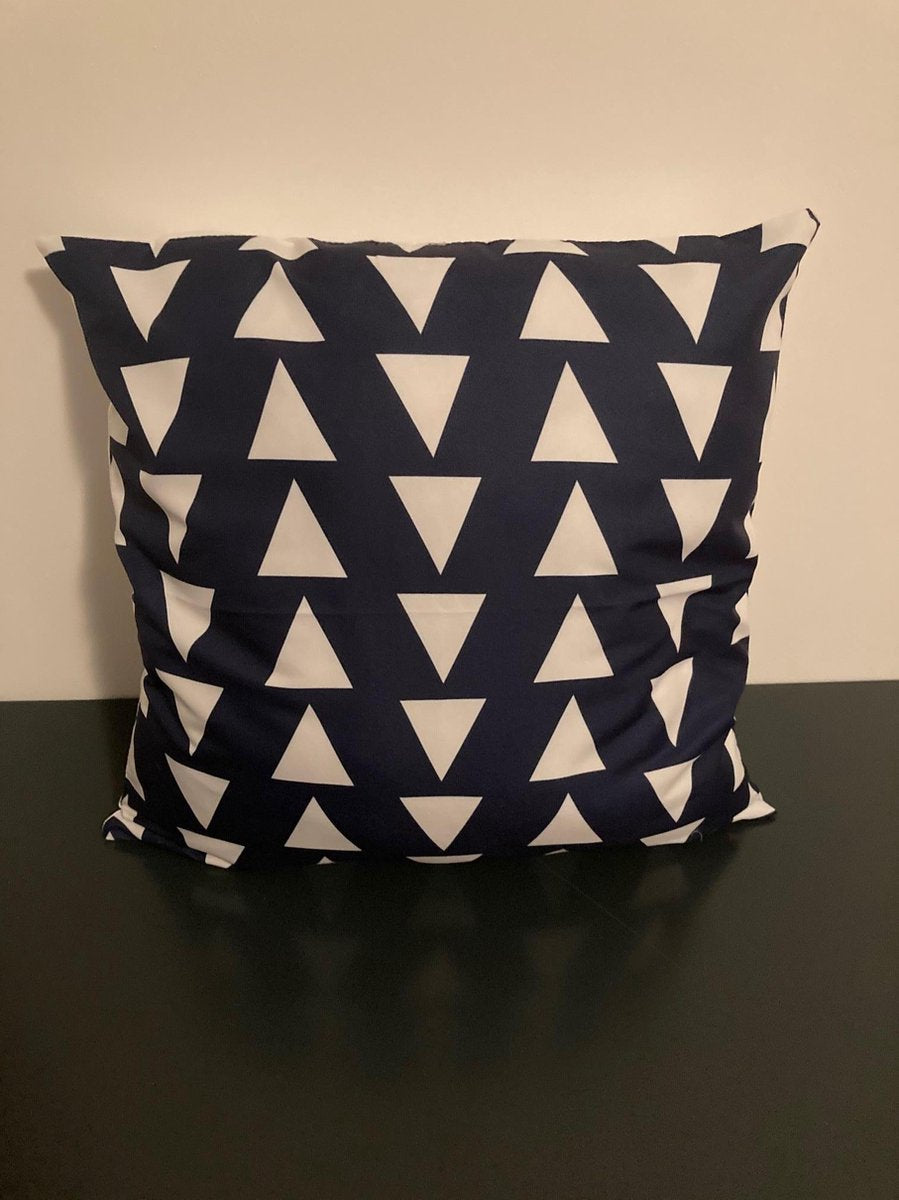 Kussenhoes Dark Blue-White - Donkerblauw-Wit
